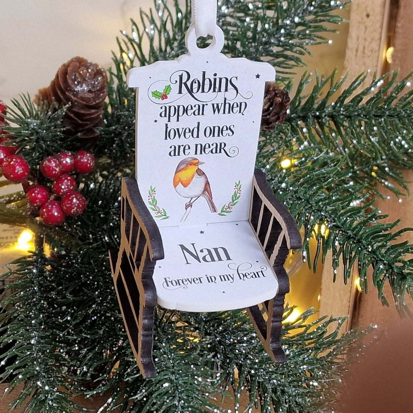 Personalised Rocking Chair Memorial Tree Decoration