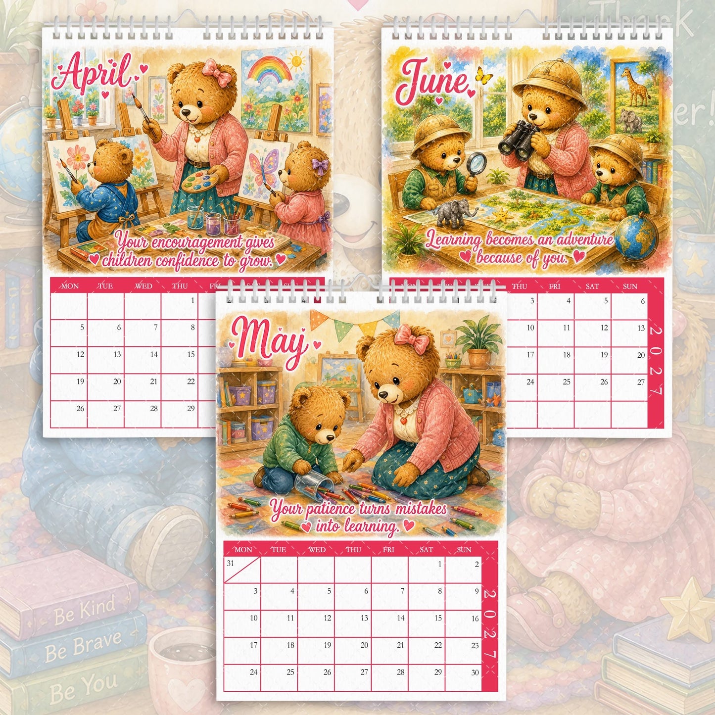 Best Teacher - 2027 Calendar - Pink
