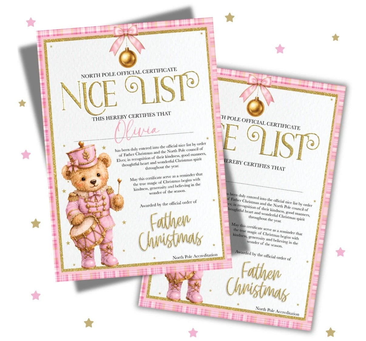 Nutcracker Teddy Bear Design - Nice List & Santa Claus Letter