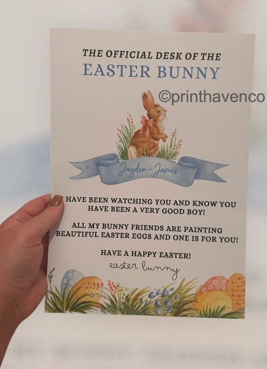 Personalised Easter Bunny Letter