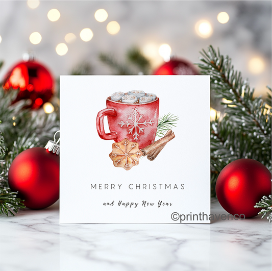 Hot Chocolate Design Christmas Cards - Pack of 10