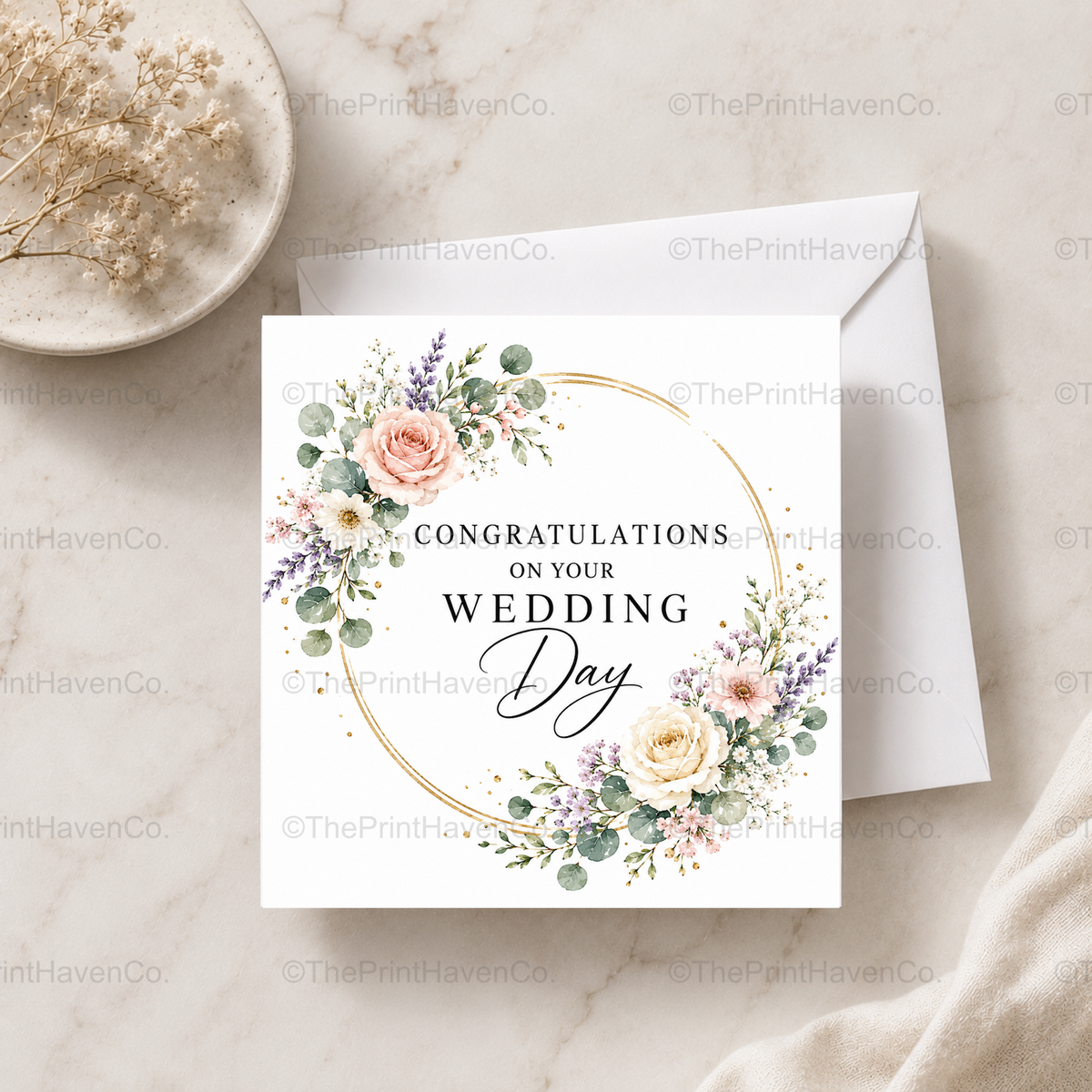 Floral Congratulations on your Wedding Day Card