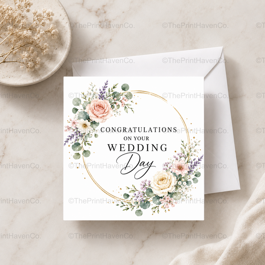 Floral Congratulations on your Wedding Day Card