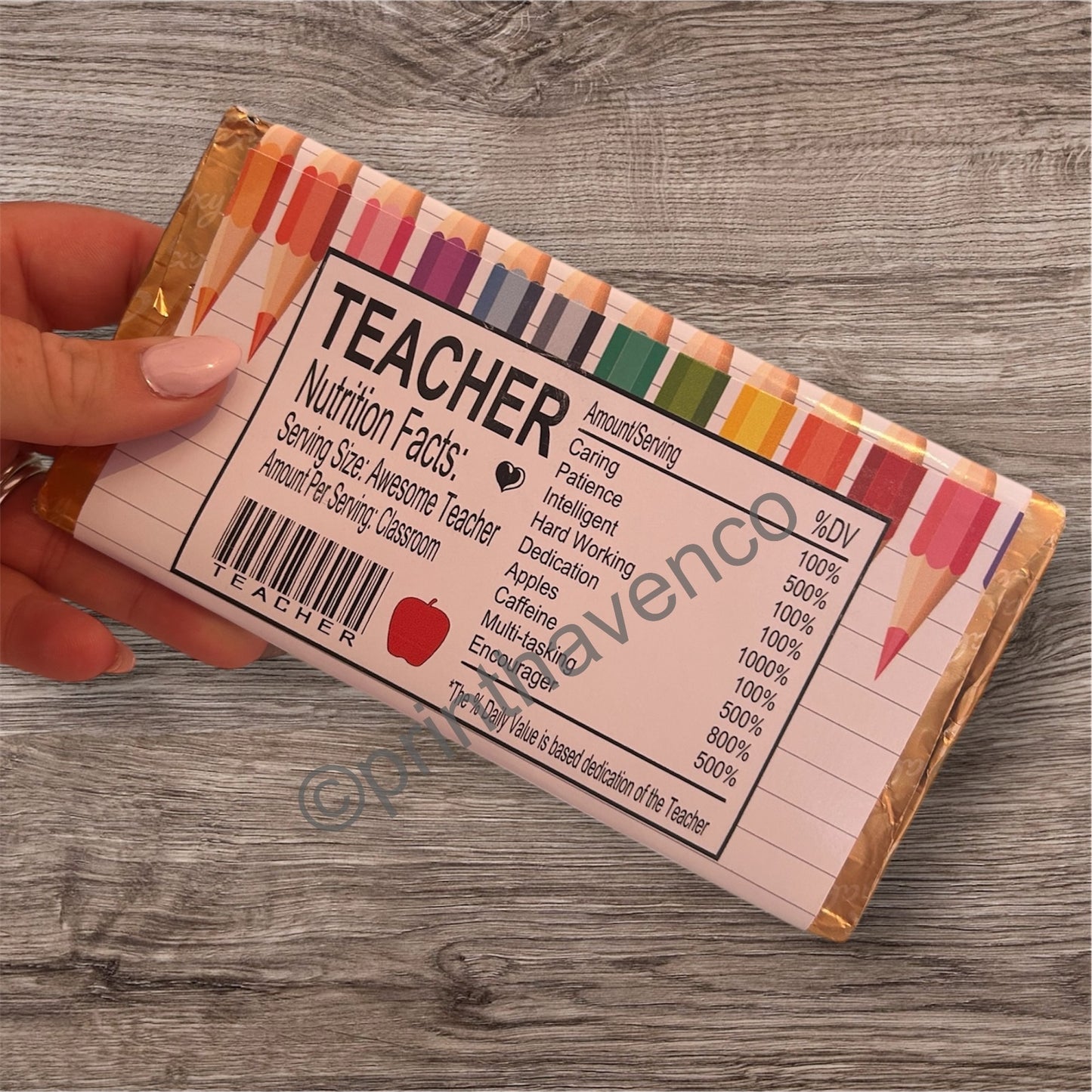 It takes a big heart to help shape little minds- chocolate bar