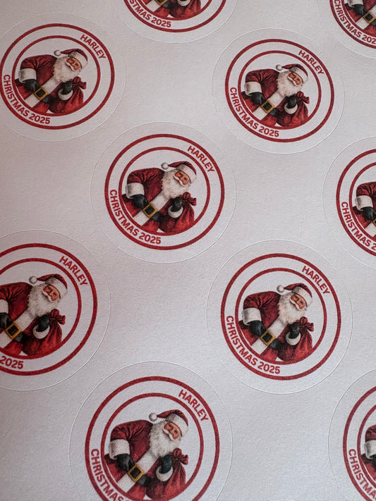 Personalised Santa Stickers - 24 stickers per sheet