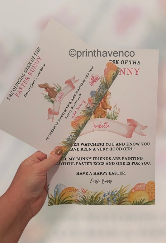 Personalised Letter & Certificate set from Easter Bunny
