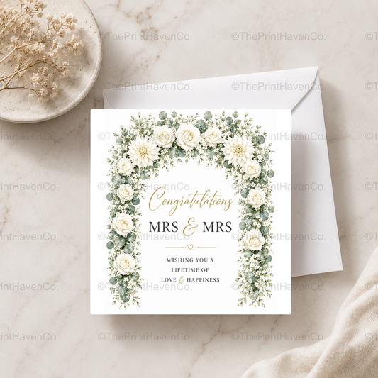 Mrs & Mrs Wedding Card