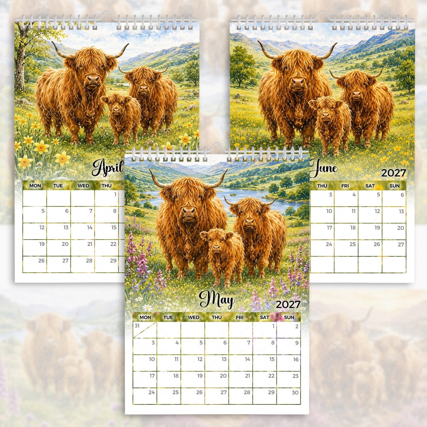 Highland Cow - 2027 Calendar