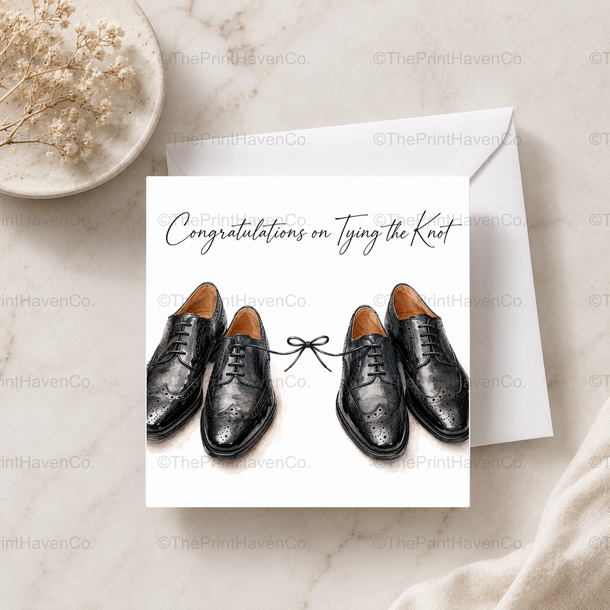Tying the knot Wedding Card