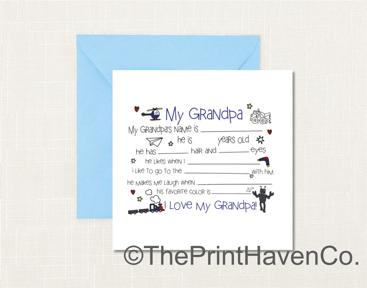 My Grandpa ‘fill it in’ Card
