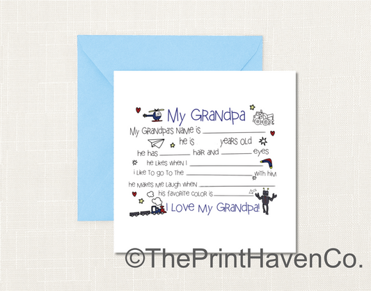 My Grandpa ‘fill it in’ Card