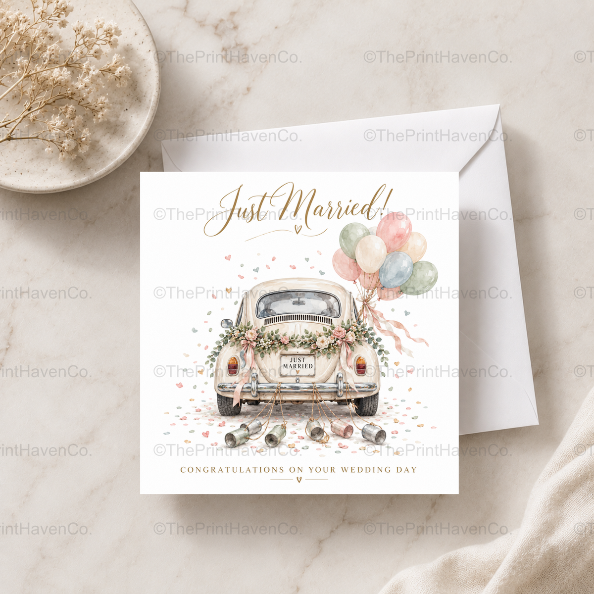 Just Married Wedding Card