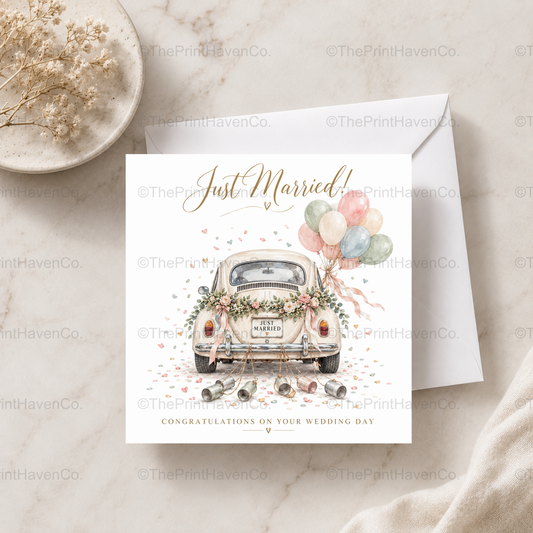 Just Married Wedding Card
