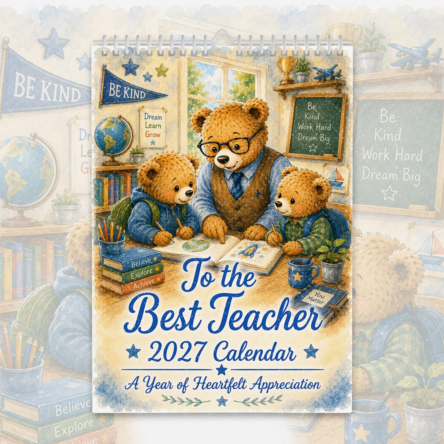 Best Teacher - 2027 Calendar - Blue