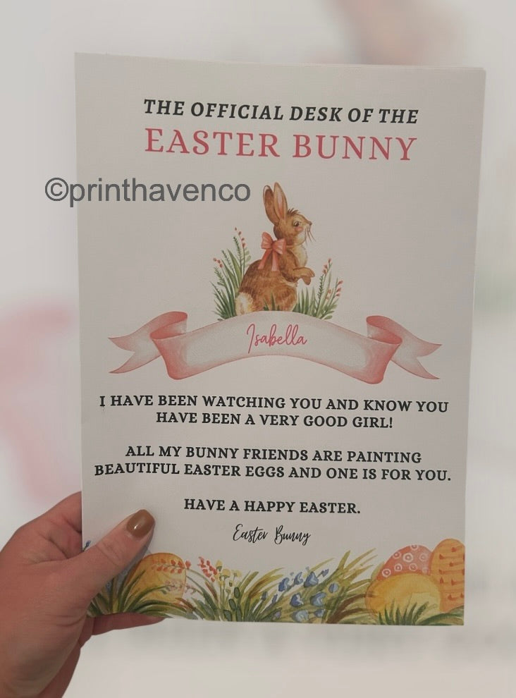 Personalised Easter Bunny Letter