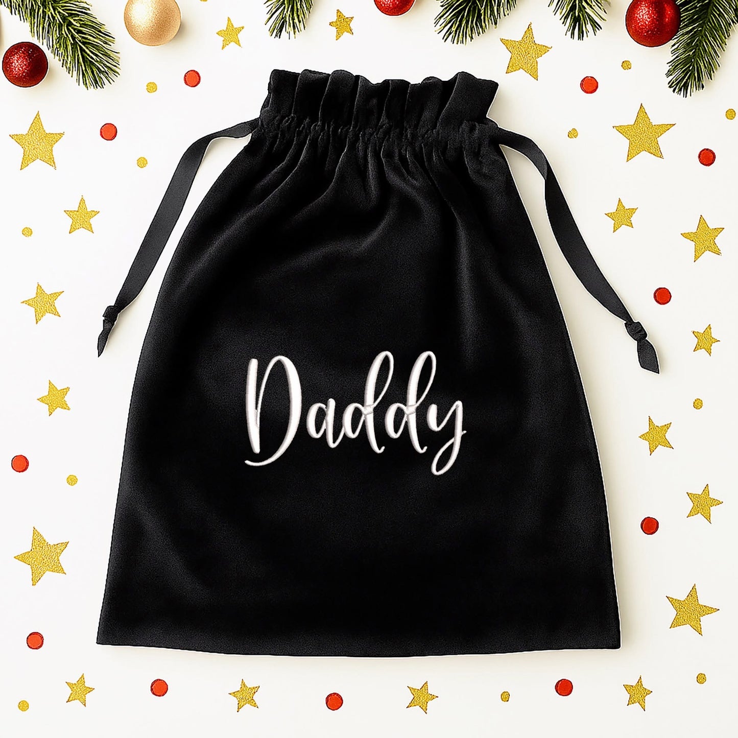 Personalised Embroidered Velvet Sacks