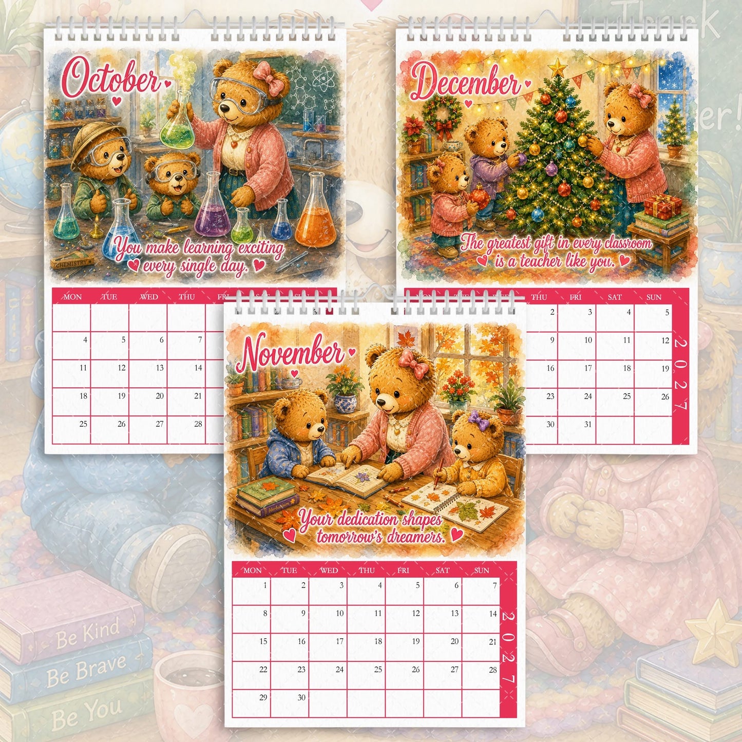 Best Teacher - 2027 Calendar - Pink