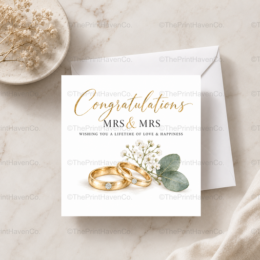 Mrs & Mrs Wedding Card