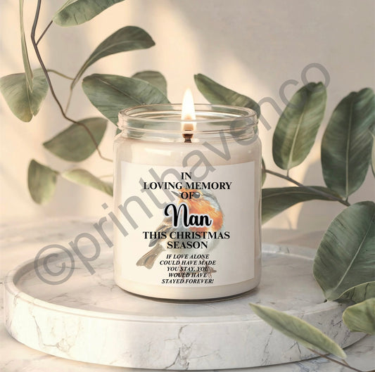 Personalised ‘in loving memory’ candle
