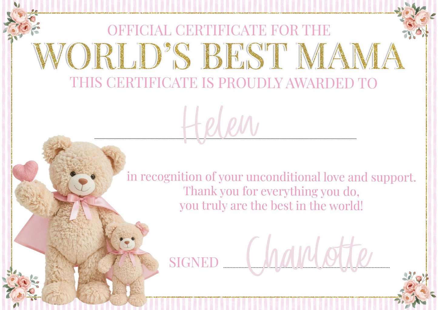 Mother’s Day Certificates