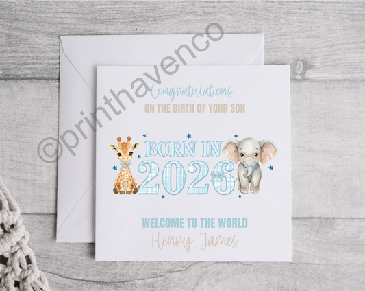 Personalised ‘Born in 2026’ Card