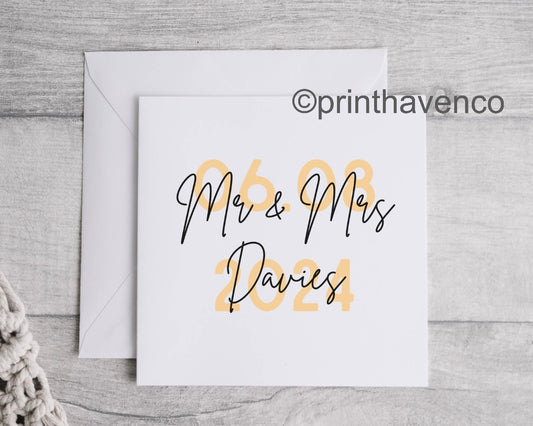 Personalised Wedding Day Card