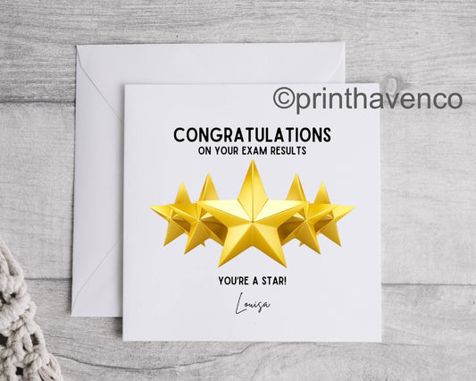 Personalised Exam Results Card