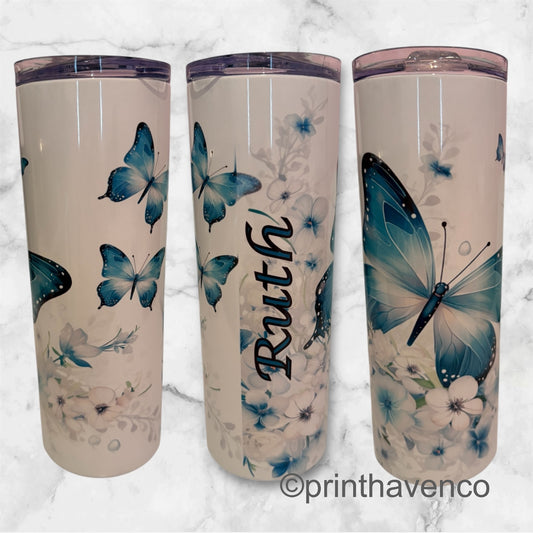 Butterfly Themed Tumbler - Add Name