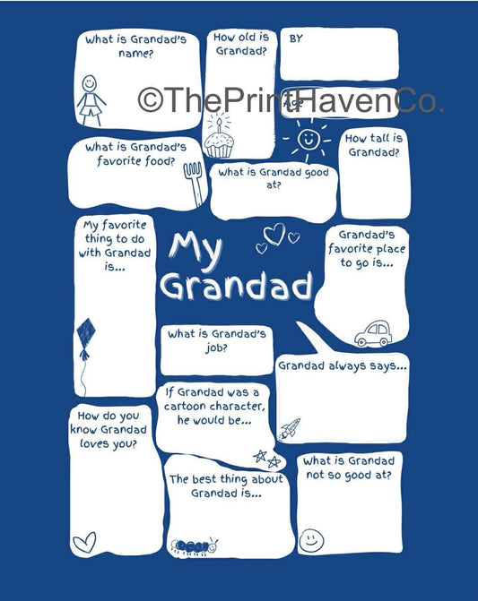 My Grandad Activity Card