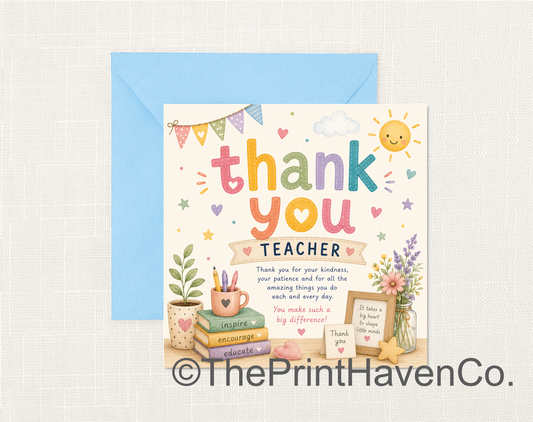 Thank you Teacher Card