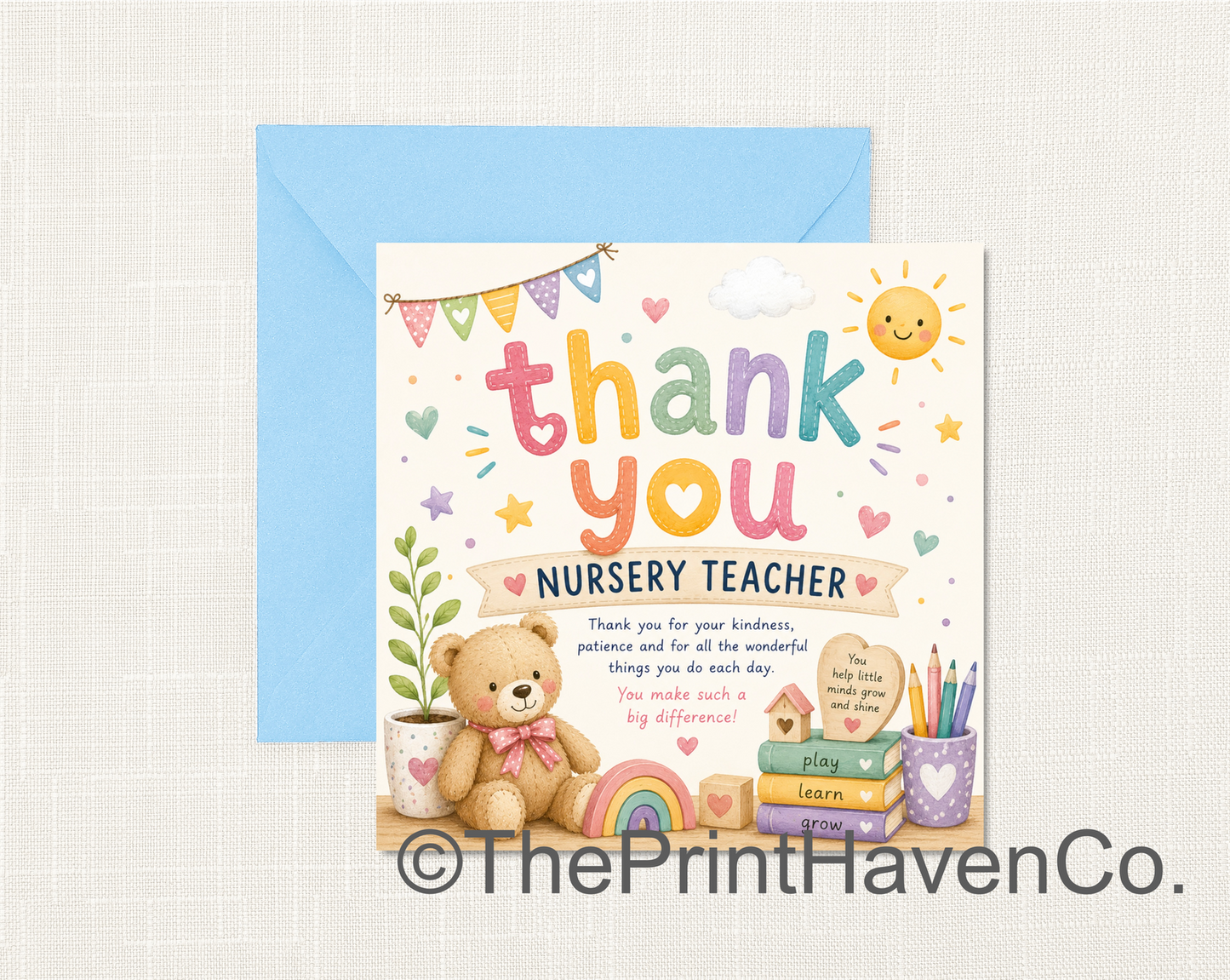 Thank you Nursery Teacher Card