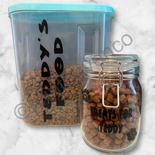 Personalised Pet Treat Jar & Food Stickers