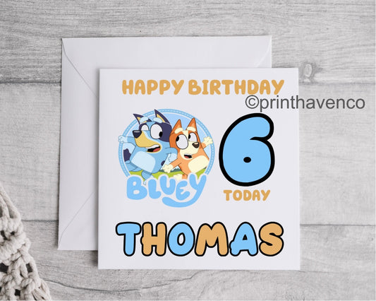 Bluey Birthday Card