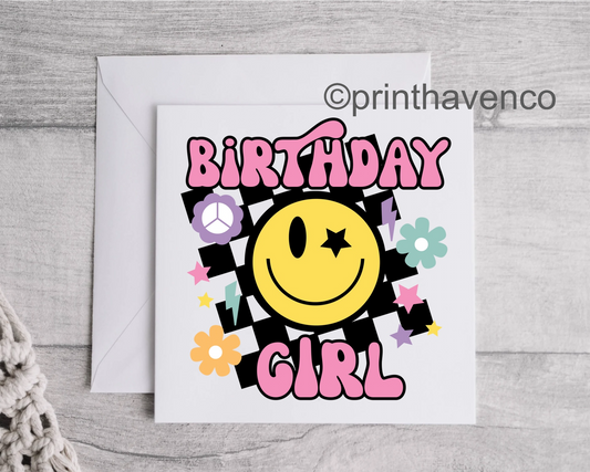 Birthday Girl - Retro Card
