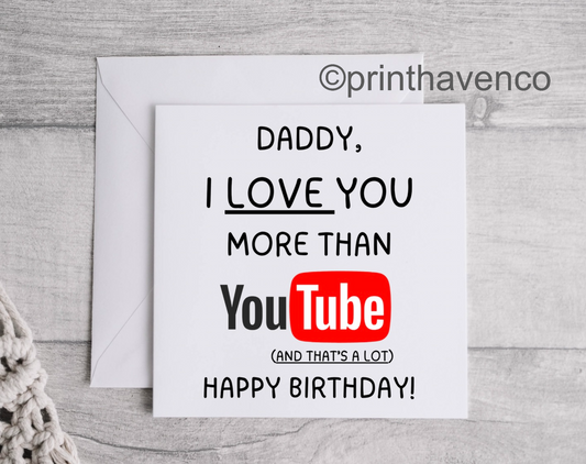 Love you more than YouTube Card