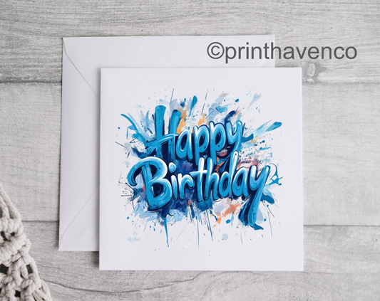 Happy birthday Blue Card