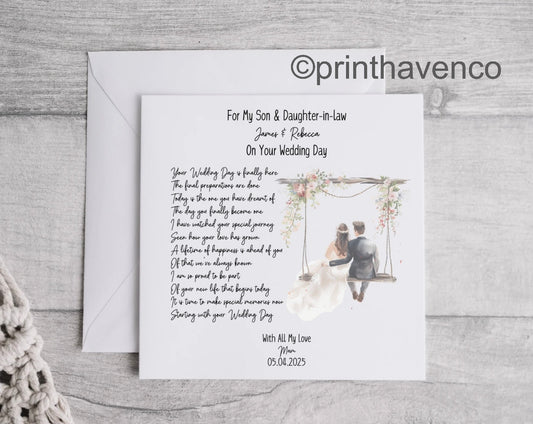 Personalised Wedding Day Poem Card