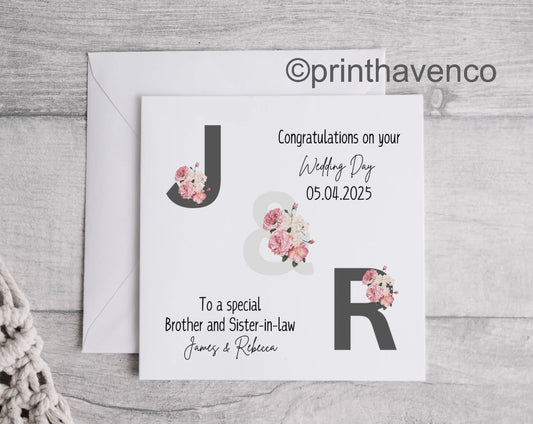 Personalised Wedding Initial Card