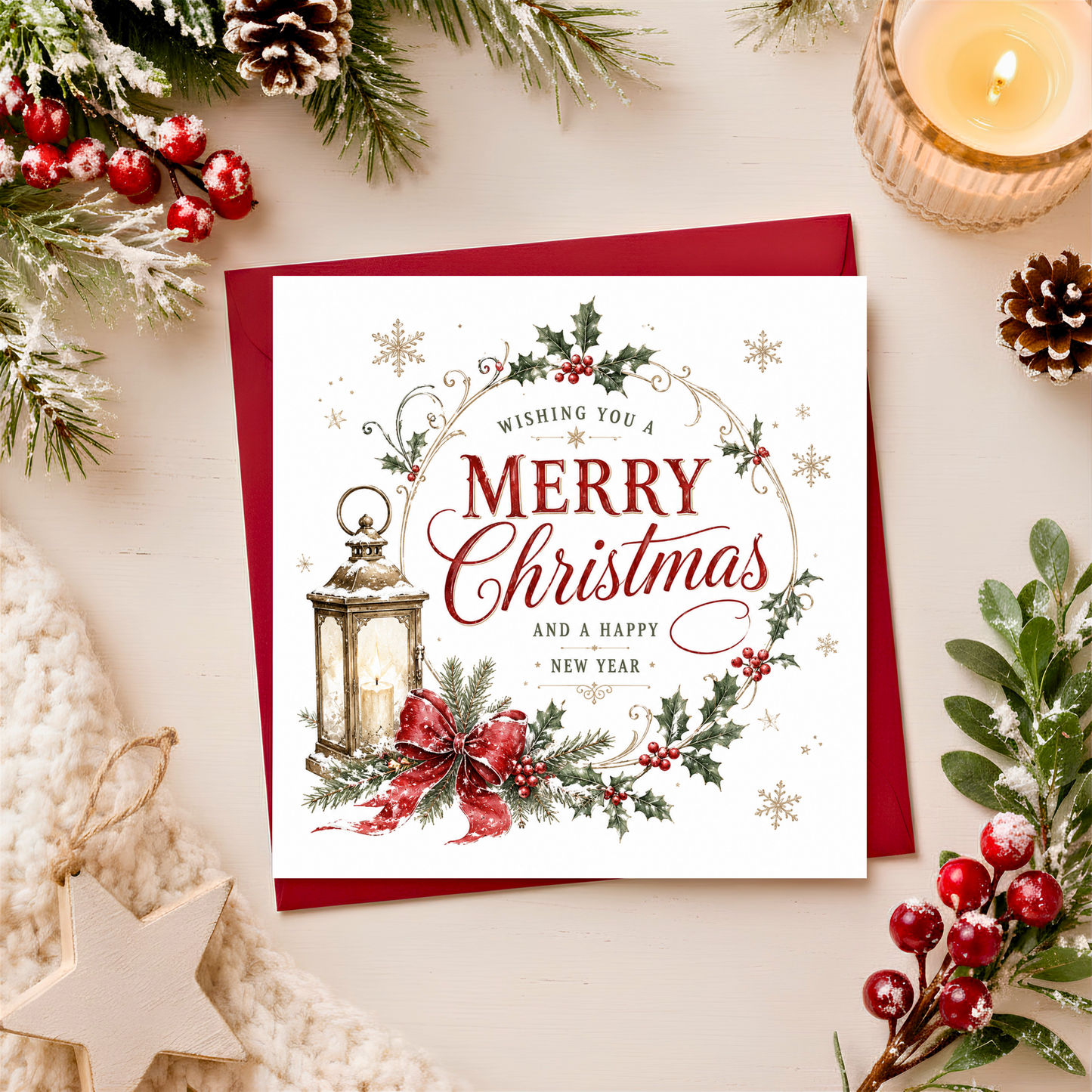 Merry Christmas Wreath Card