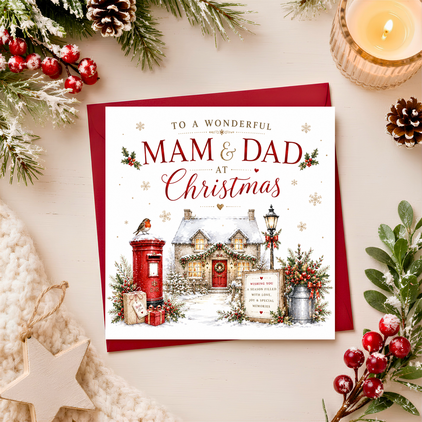 Merry Christmas Mam & Dad Card