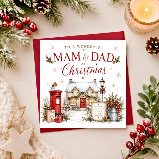 Merry Christmas Mam & Dad Card