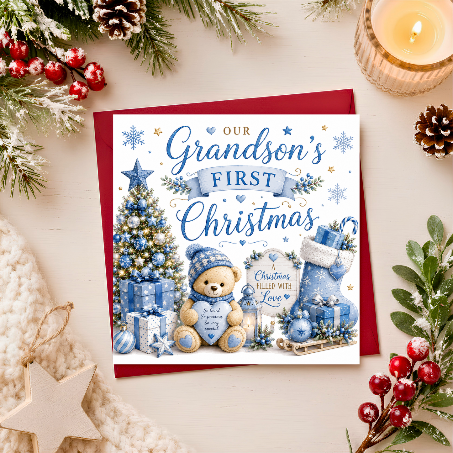First Christmas Grandson Card
