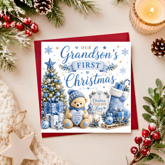 First Christmas Grandson Card