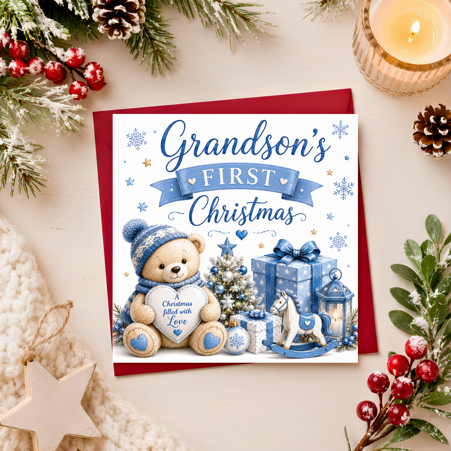 First Christmas Grandson Card