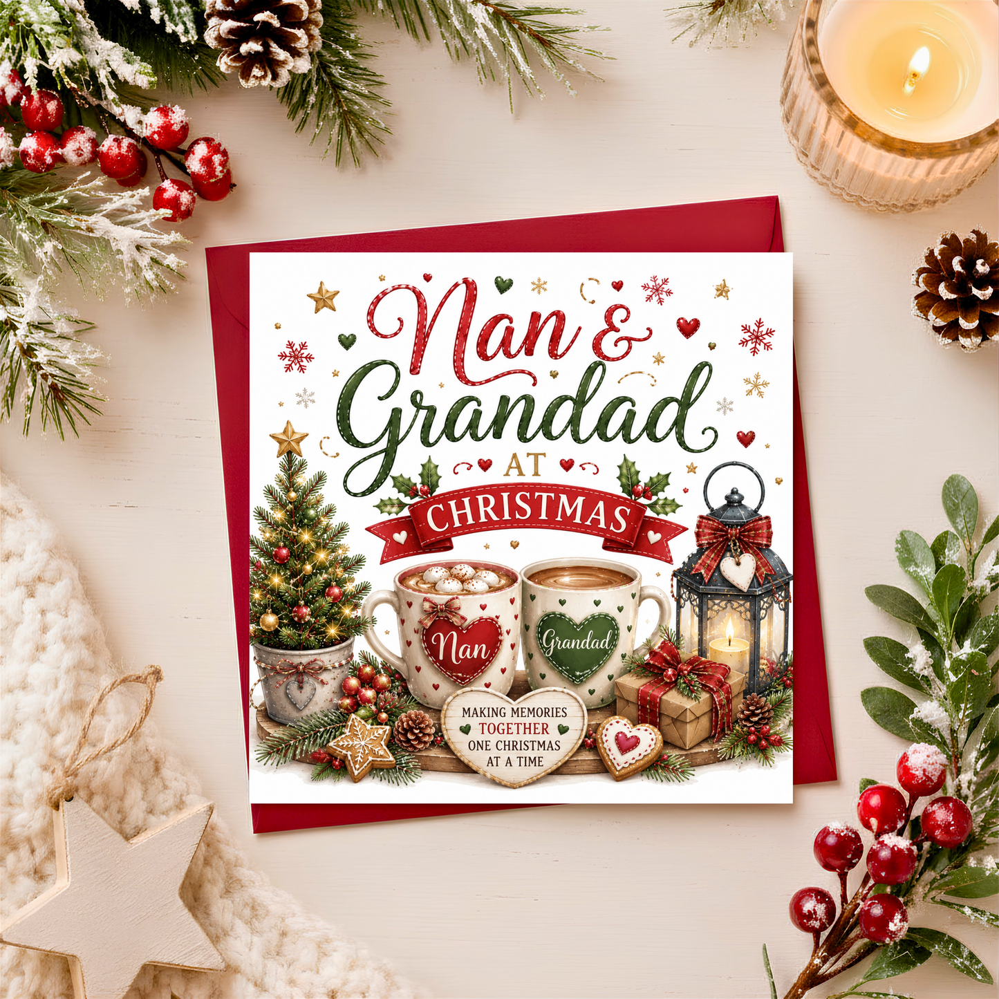 Nan and Grandad at Christmas Card
