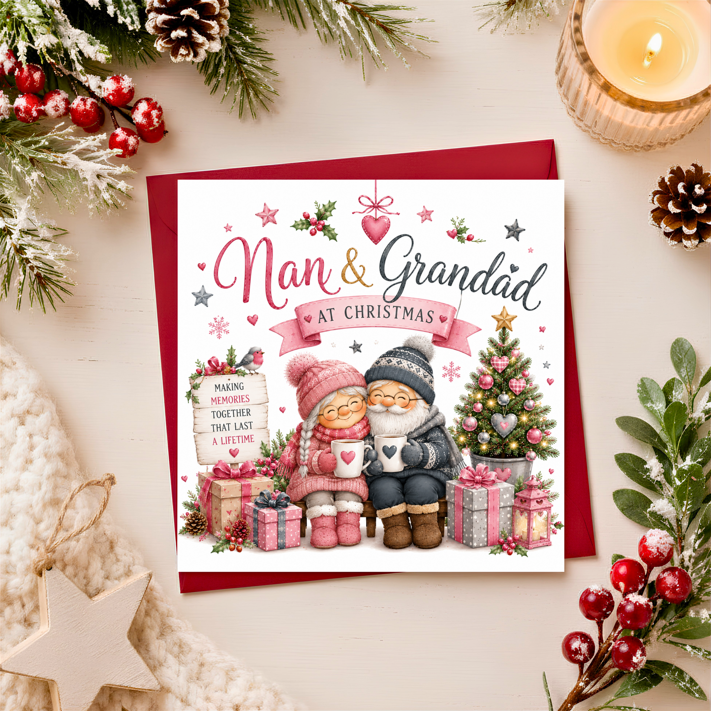 Nan and Grandad at Christmas Card