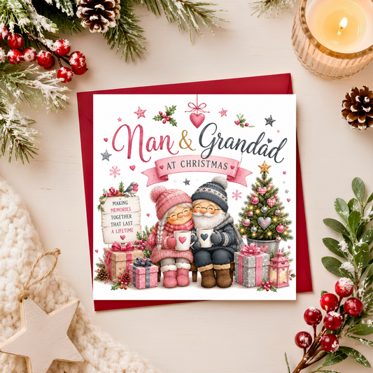 Nan and Grandad at Christmas Card