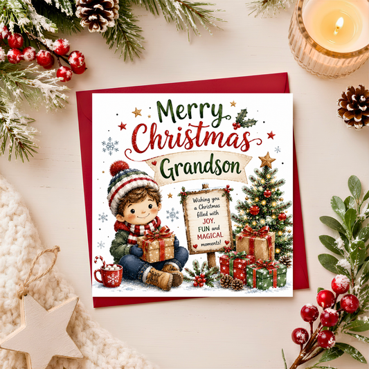 Merry Christmas Grandson Card