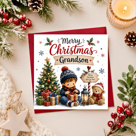 Merry Christmas Grandson Card