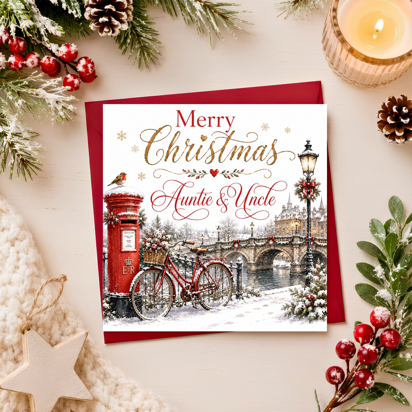 Merry Christmas Auntie & Uncle Card